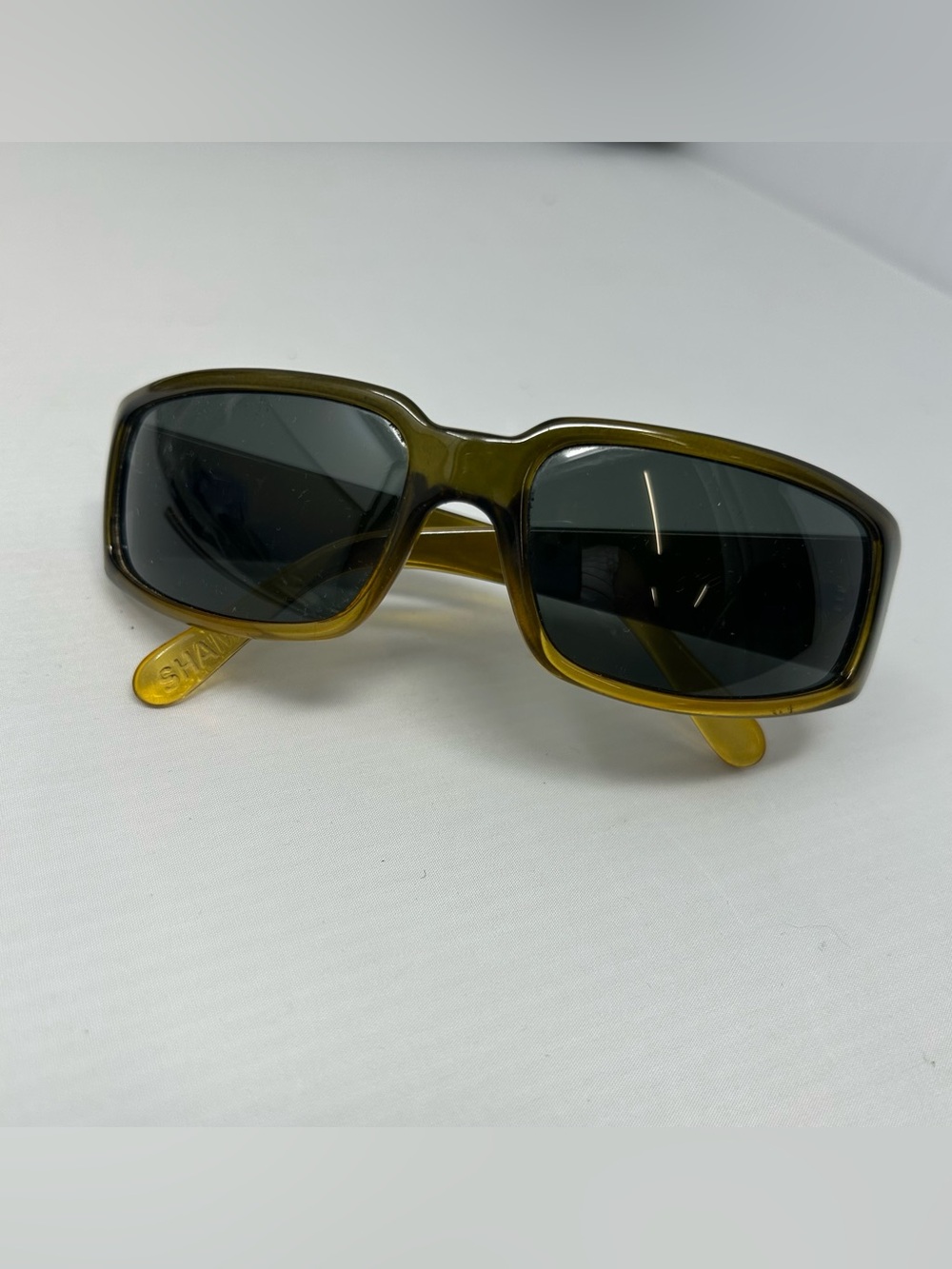VTG Y2K VonZipper Wrap Sunglasses Sham Gradient Frames Green To Yellow